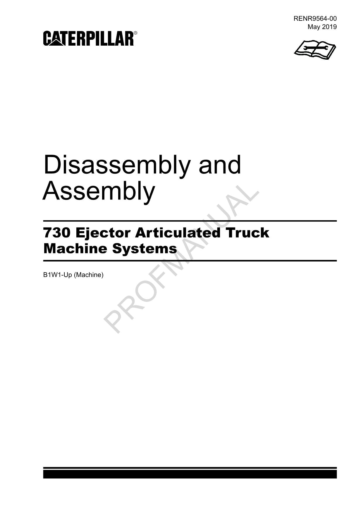 Manual de servicio de desmontaje y montaje del sistema de la máquina del camión eyector Caterpillar 730
