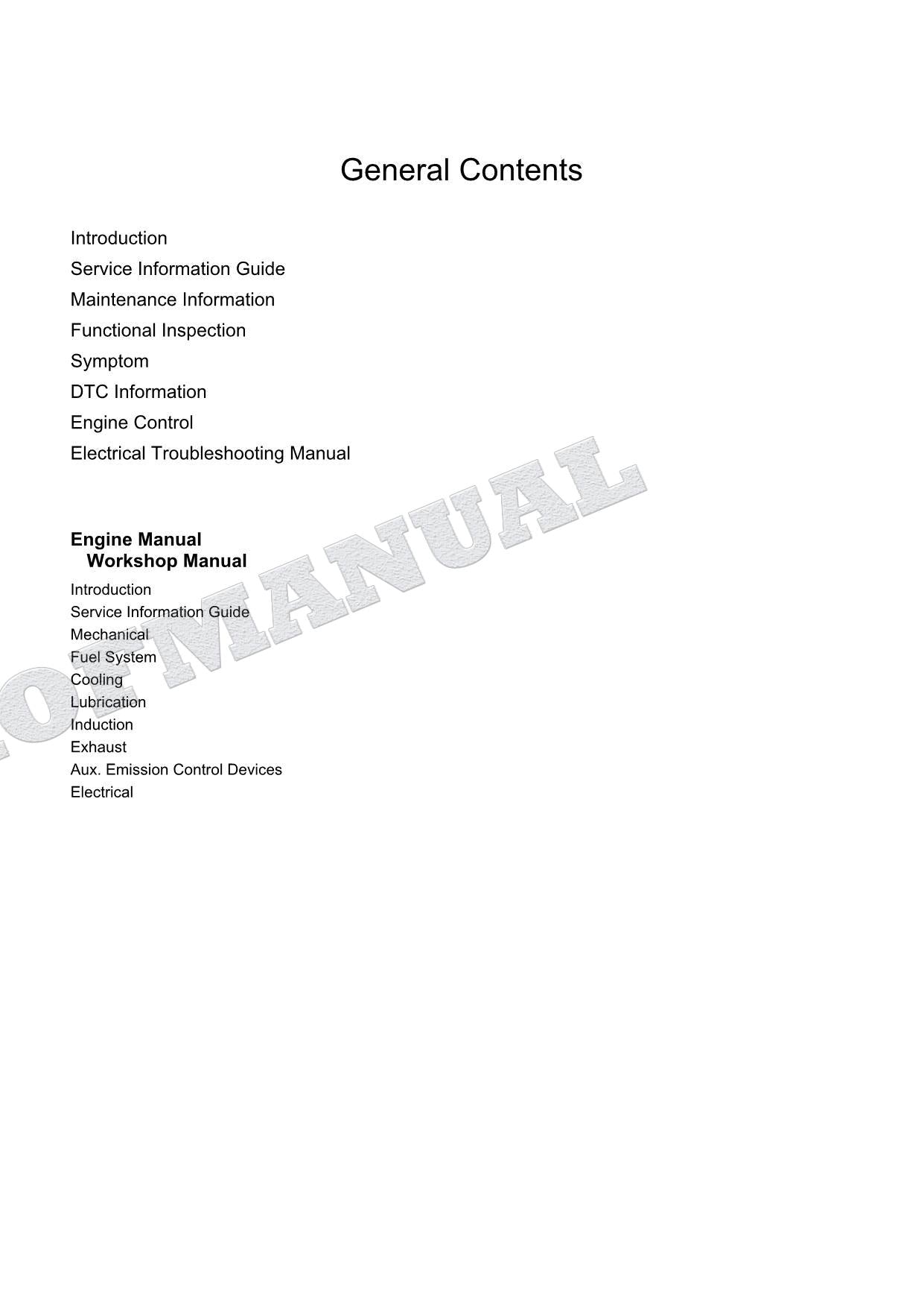 HITACHI 6UZ1 INTERIM TIER4 ENGINE Diagnostic Troubleshooting Service MANUAL