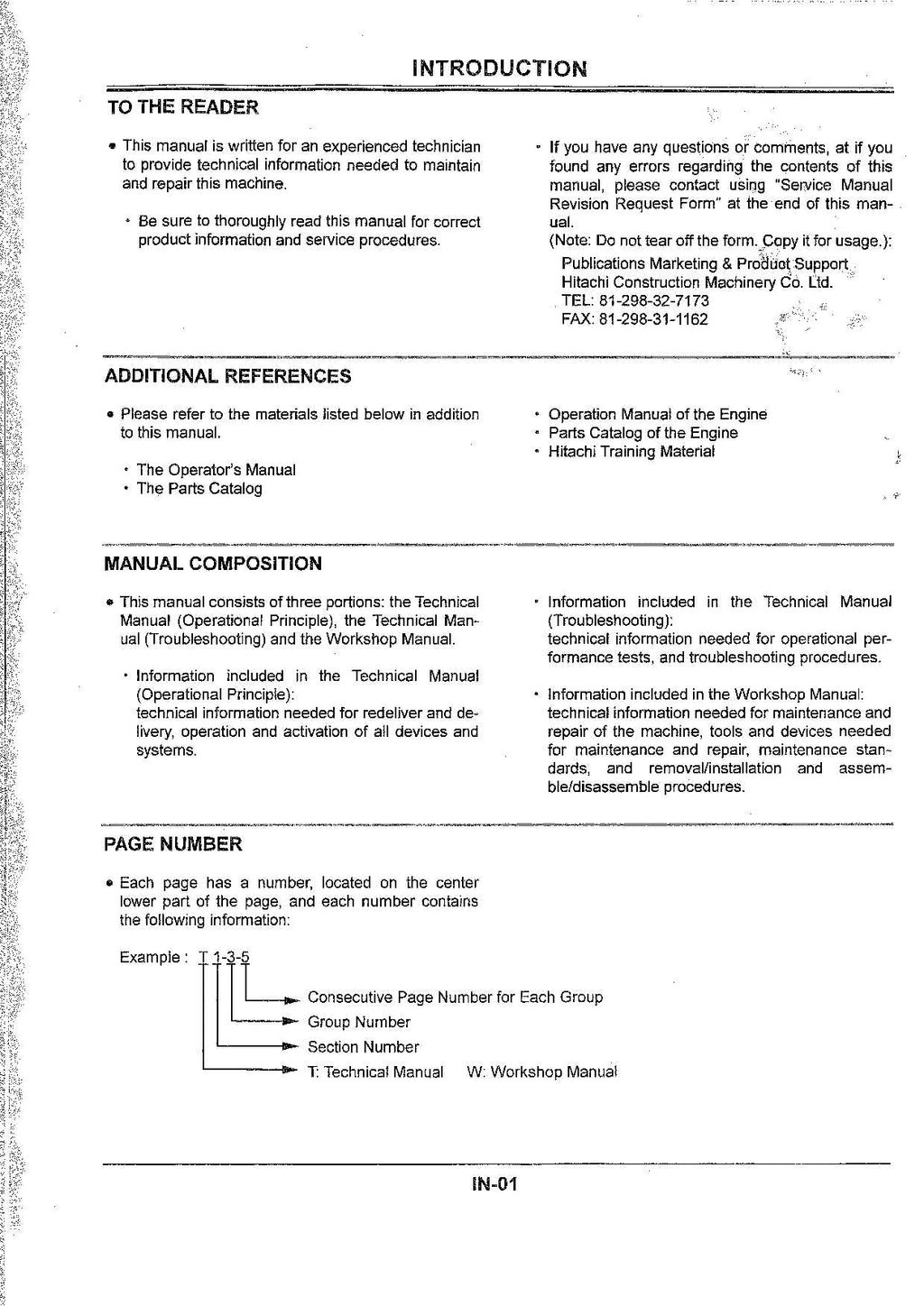 Manual técnico del principio de funcionamiento de la excavadora HITACHI EX110-5 EX110M-5
