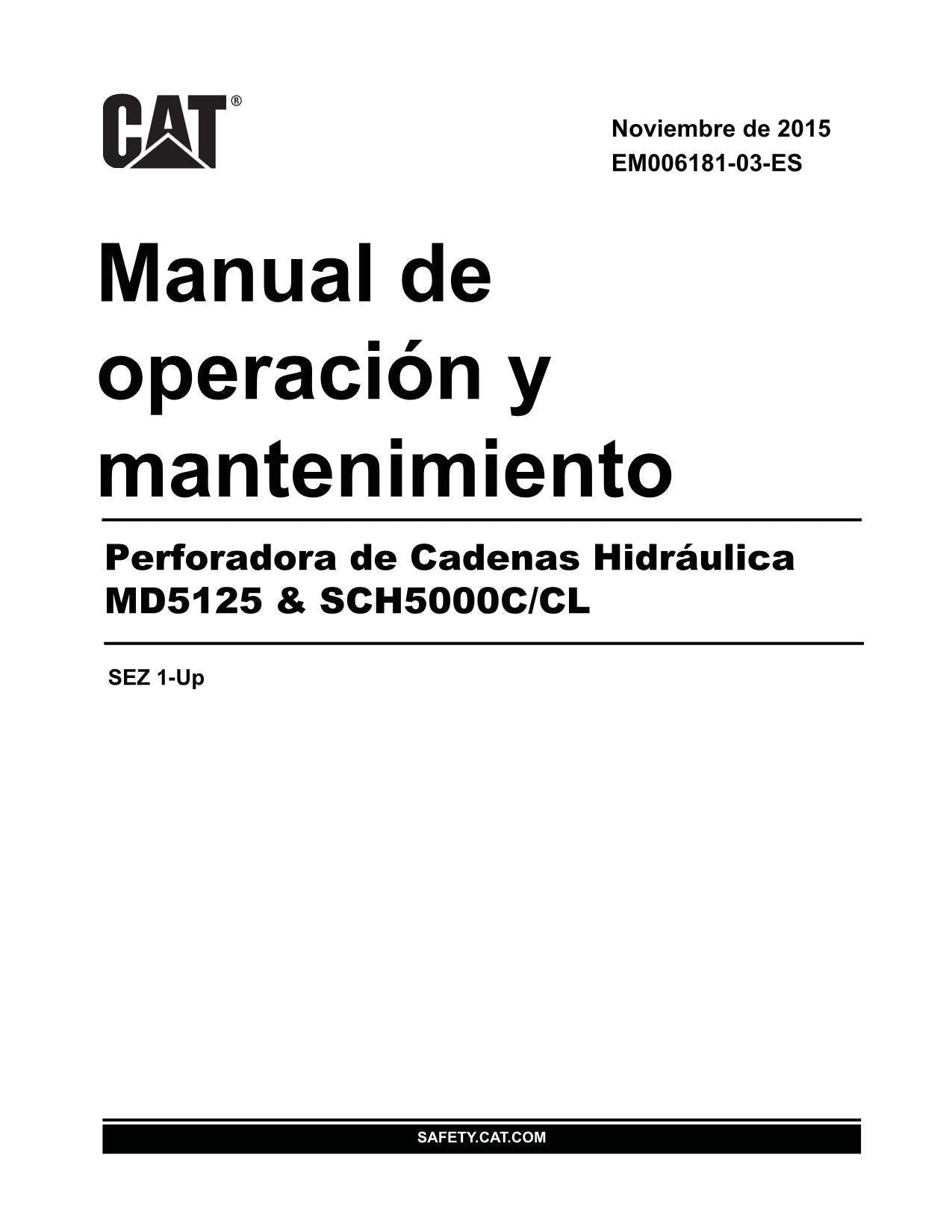 Caterpillar MD5125 Perforadora Giratoria Manual de Operación y Mantenimiento