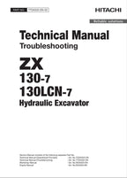 HITACHI ZX130-7 Excavator Troubleshooting Oceanian +Schematic Technical Manual