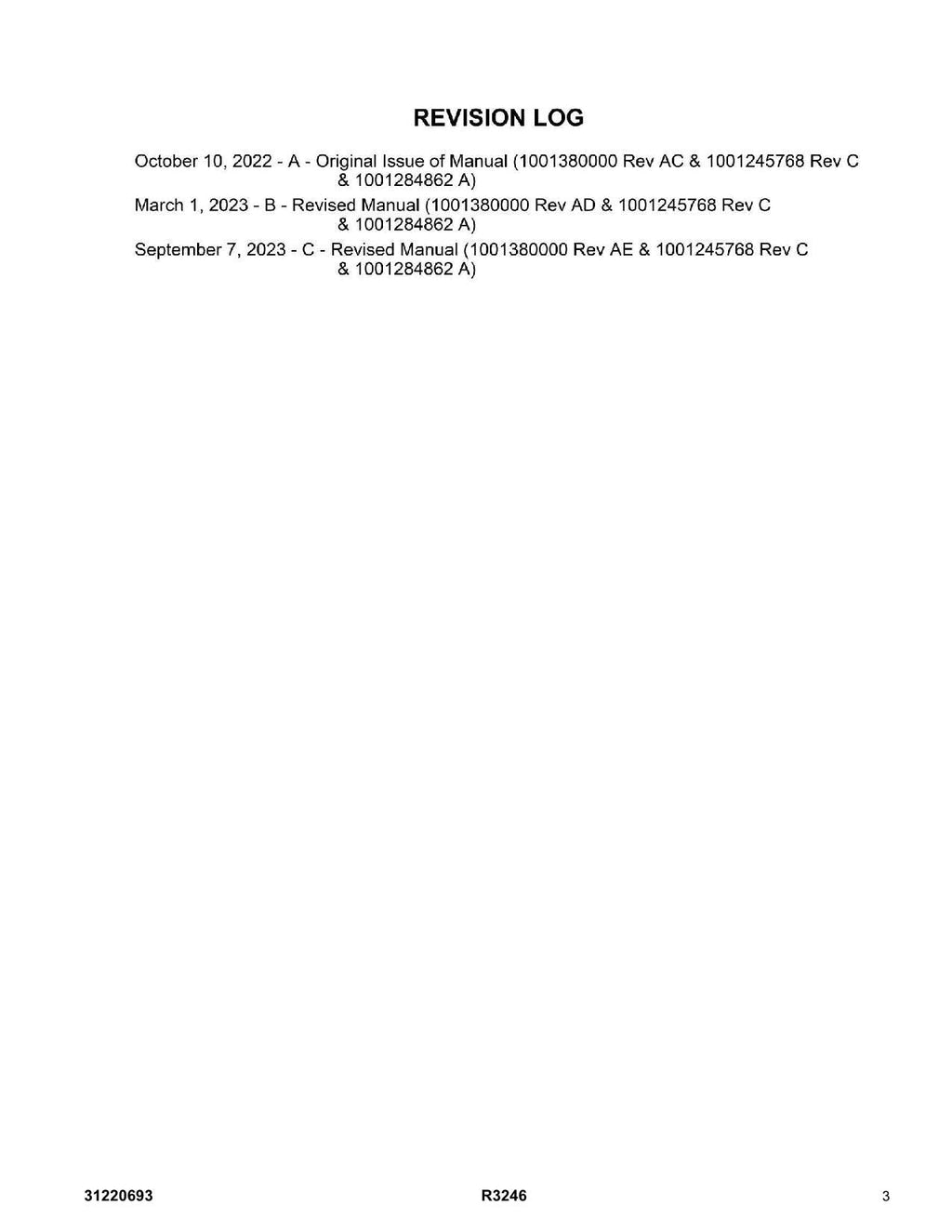JLG R3246 Vertical Mast Parts Catalog Manual