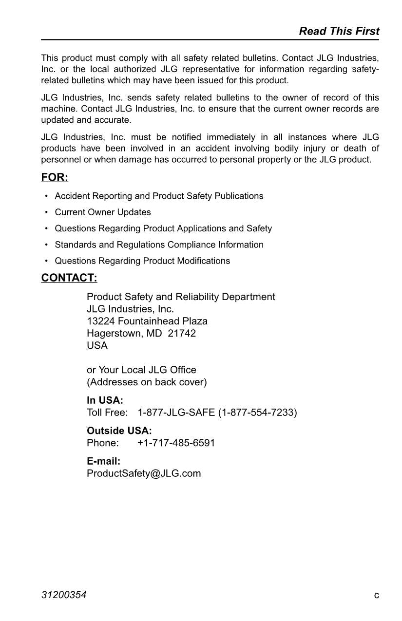 LULL 644E-42 944E-42 Telehandler Maintenance Operation Operators Manual