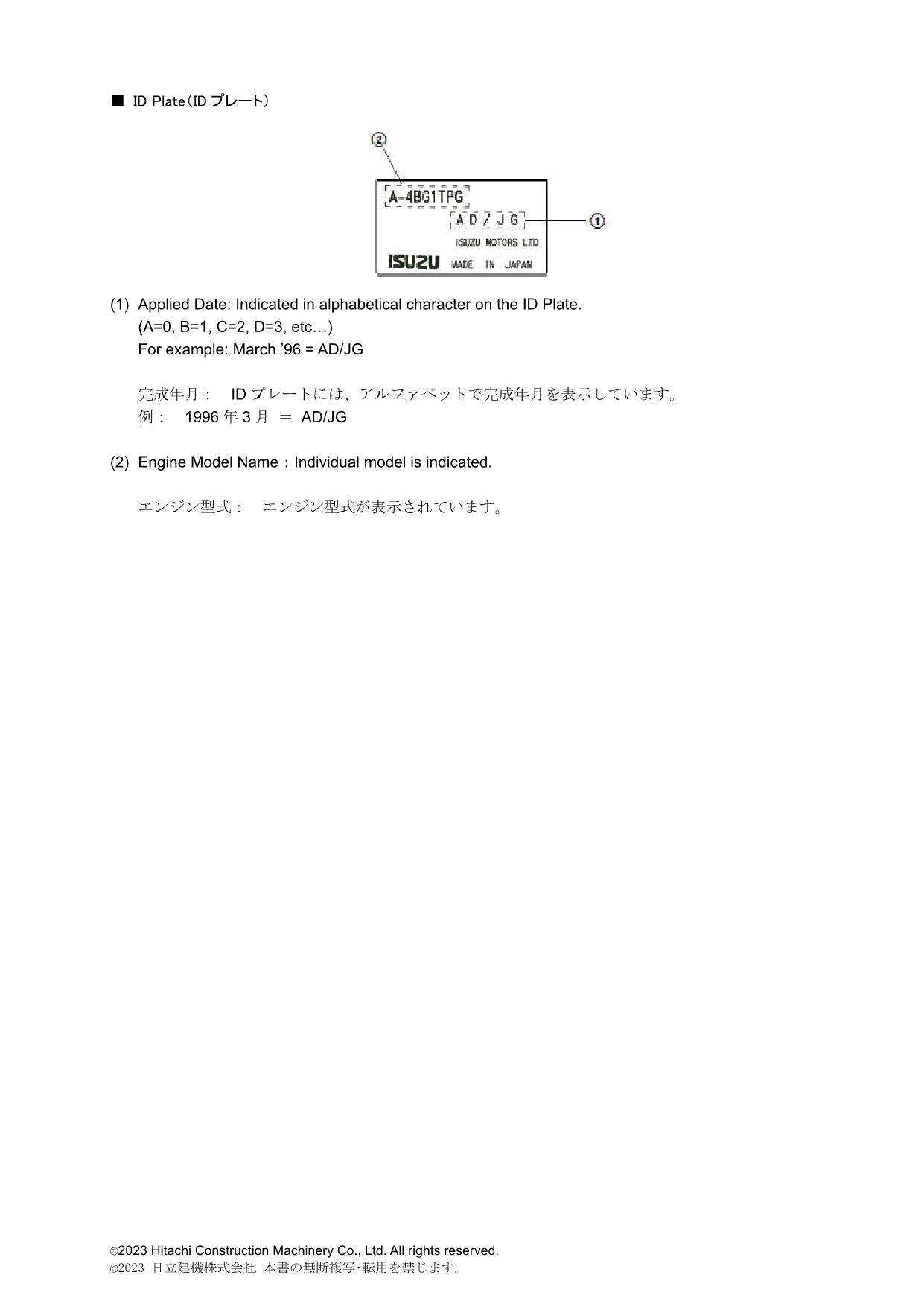 Hitachi ZW250-5B ISUZU 6HK1-XZWT01 Engine Wheel Loader Parts Catalog Manual