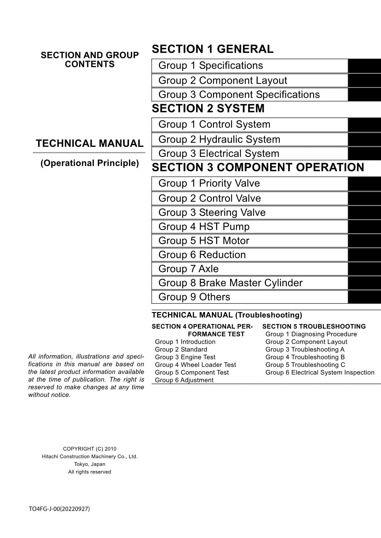 Hitachi ZW80 ZW90 Wheel Loader Technical Manual Operational Principle