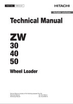 Hitachi ZW30 ZW40 ZW50 Wheel Loader Technical Manual +Schematics
