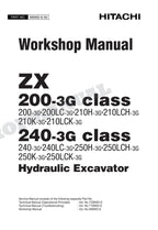 HITACHI ZX200-3G ZX240-3G Repair Service Workshop Manual