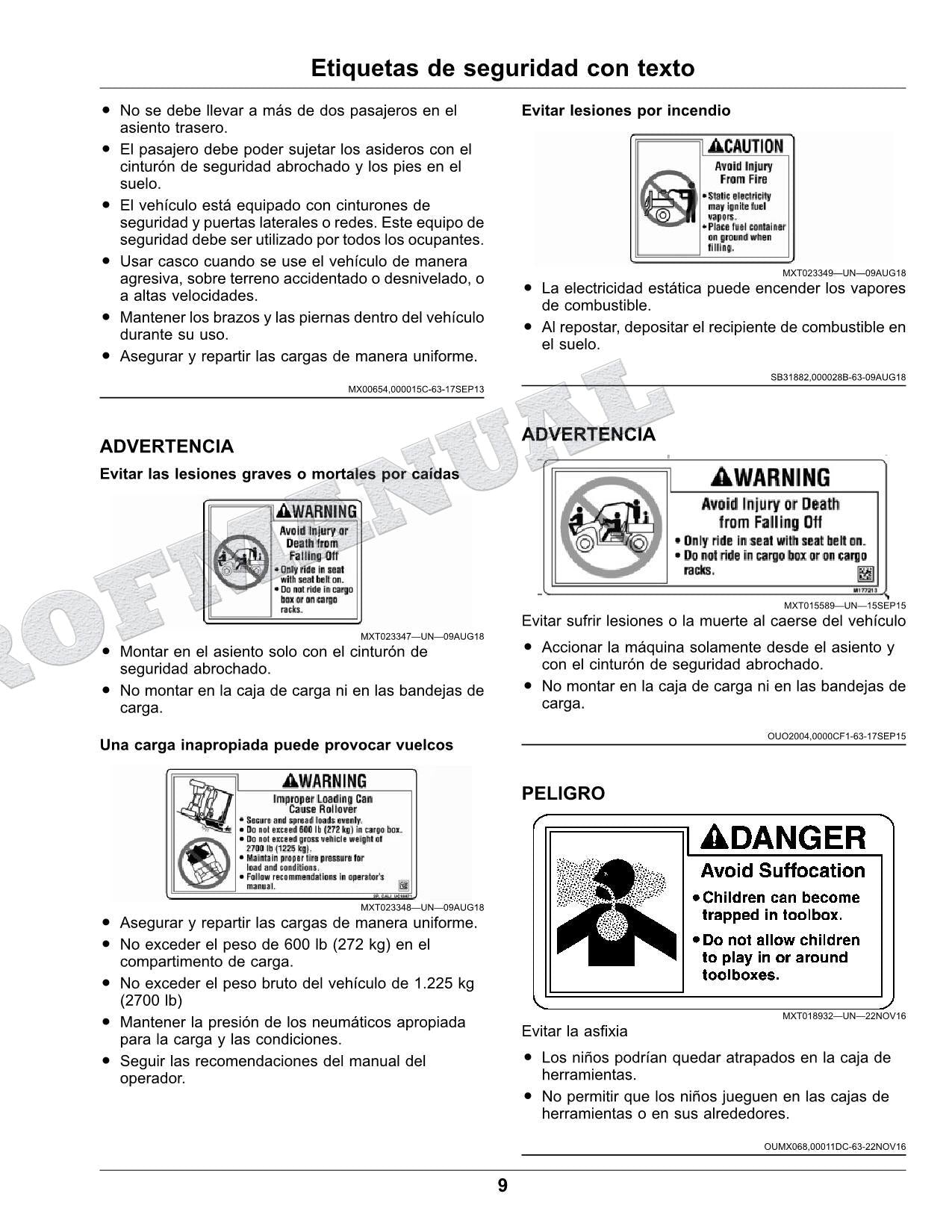 John Deere XUV825M S4 cocodrilo Manual del Operador Español OMUC16098