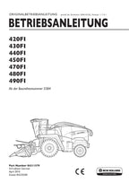 New Holland 420FI 430FI 440FI 450FI Schneidwerk Betriebsanleitung