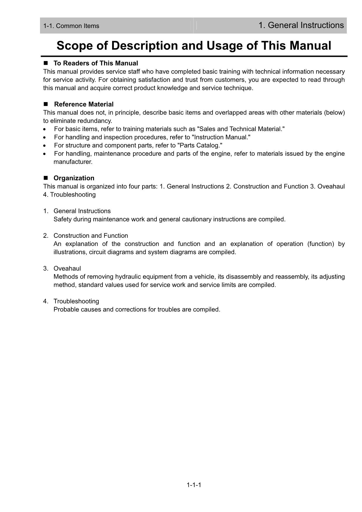 Hitachi LX50-7 Wheel Loader Service Manual