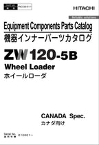 Hitachi ZW120-5B CANADA Spec Equip Component Wheel Loader Parts Catalog Manual