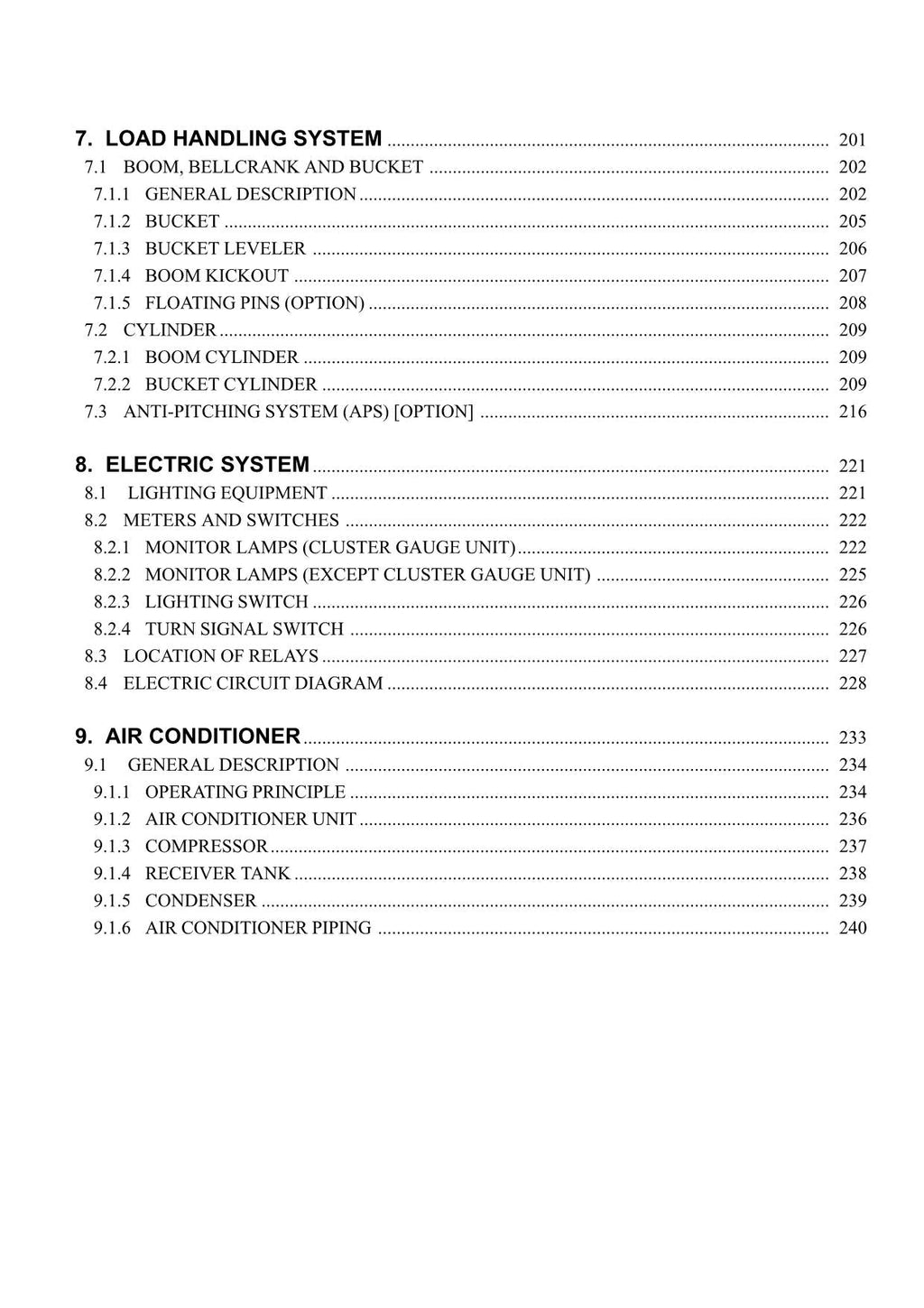 Hitachi LX130-7 LX160-7 LX190-7 LX230-7 Wheel Loader Technical Manual