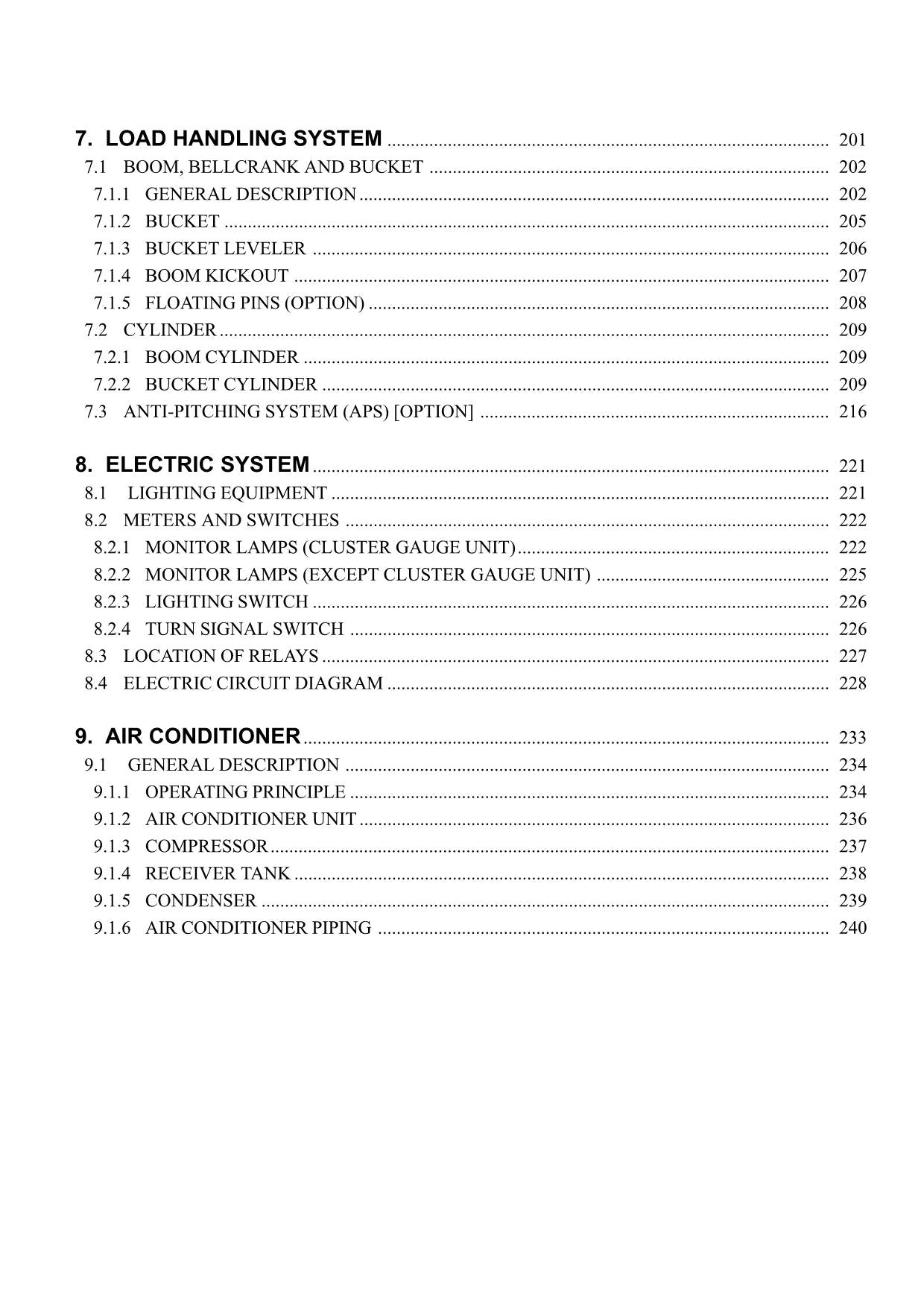 Hitachi LX130-7 LX160-7 LX190-7 LX230-7 Wheel Loader Technical Manual