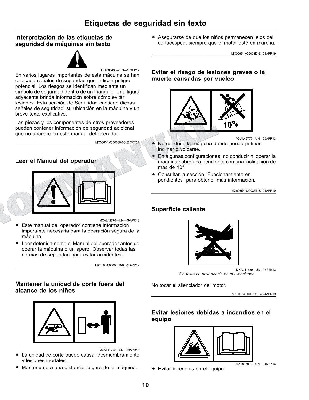 John Deere X750 X754 X758 Tractor Manual del Operador Español SN 110001-