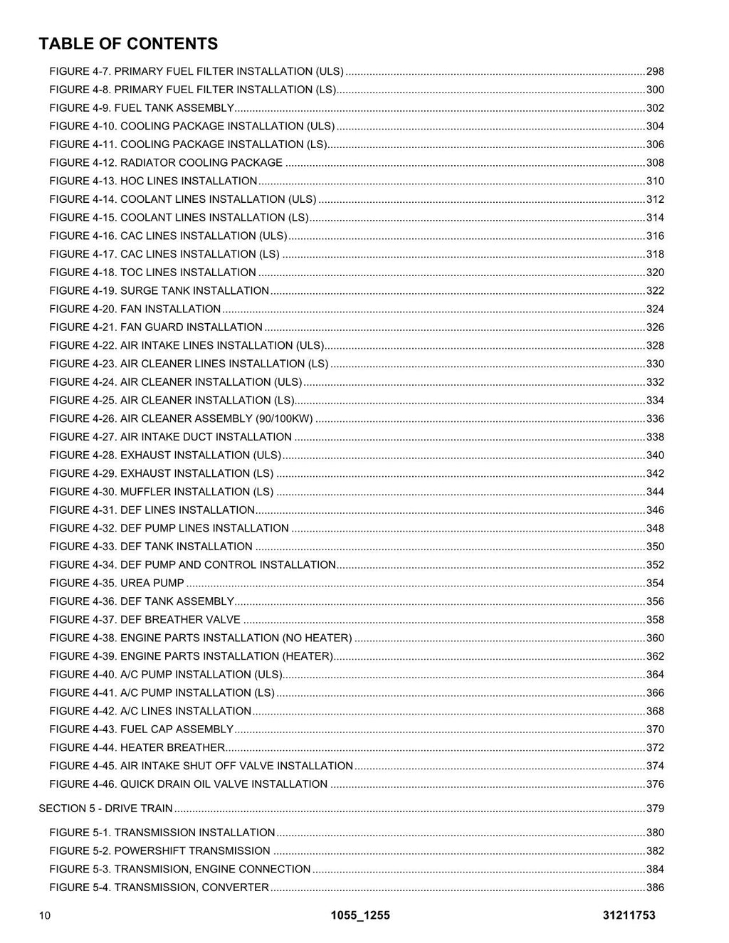 JLG 1055 1255 Telehandler Parts Catalog Manual 31211753