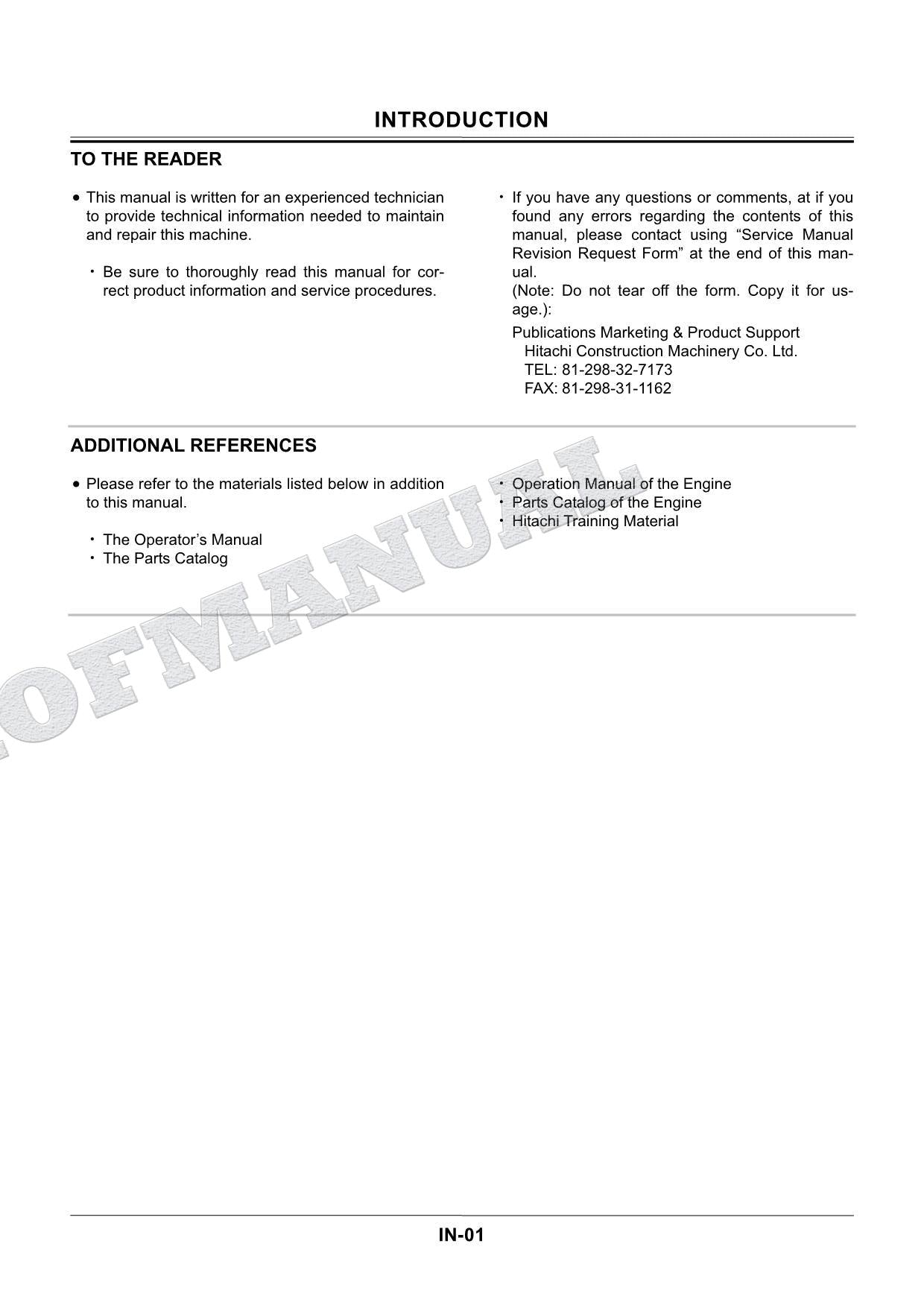 HITACHI ZX200-4H ISUZU 4HK1X ENGINE Excavator Service Repair Workshop manual