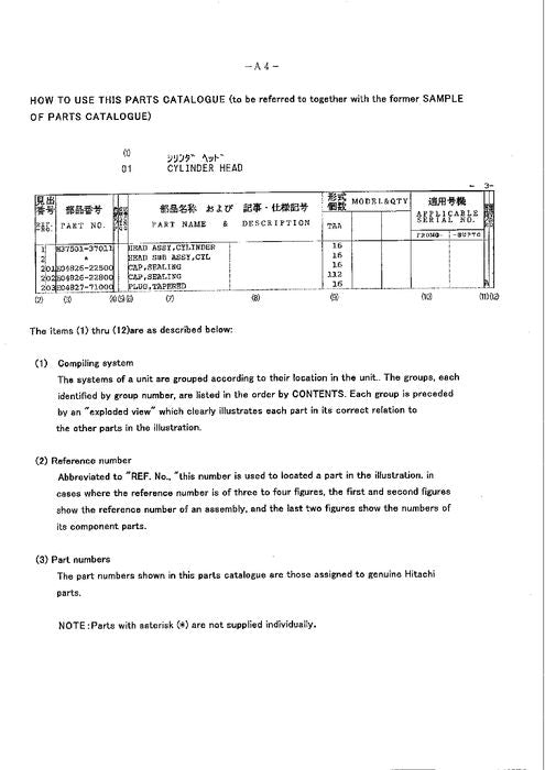 Hitachi S16R-Y1TAA1 Diesel engine parts catalog manual