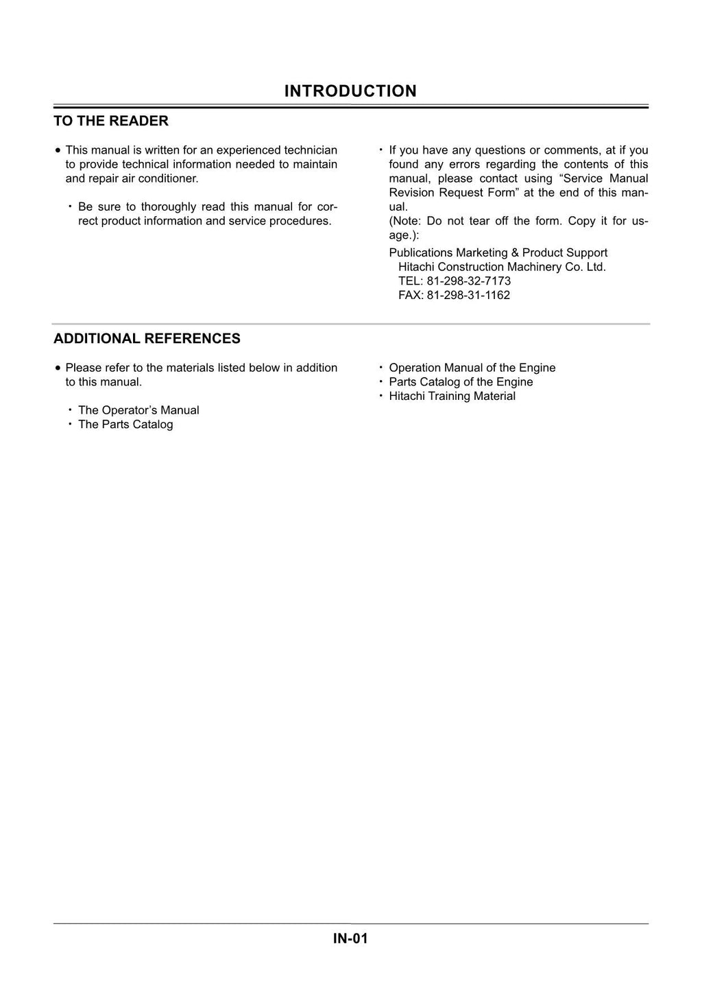 HITACHI ZX270 ZX330 Air Condit Excavator Troubleshoot Schematic Technical Manual