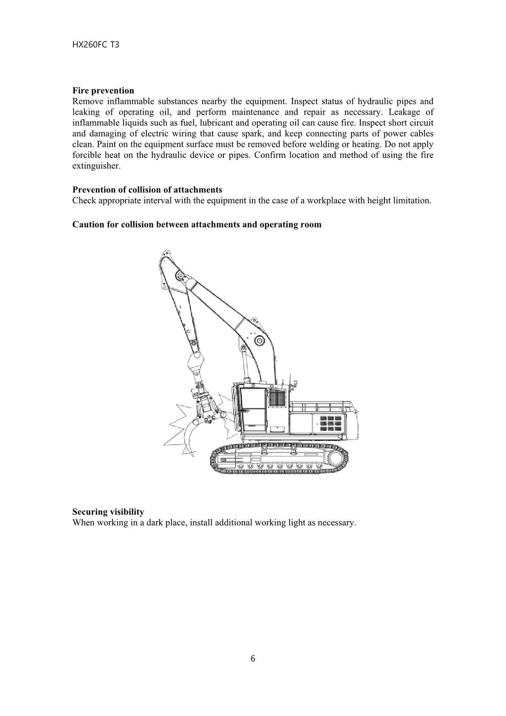 Hyundai HX260FC T3 CRAWLER EXCAVATOR Operators Maintenance Manual