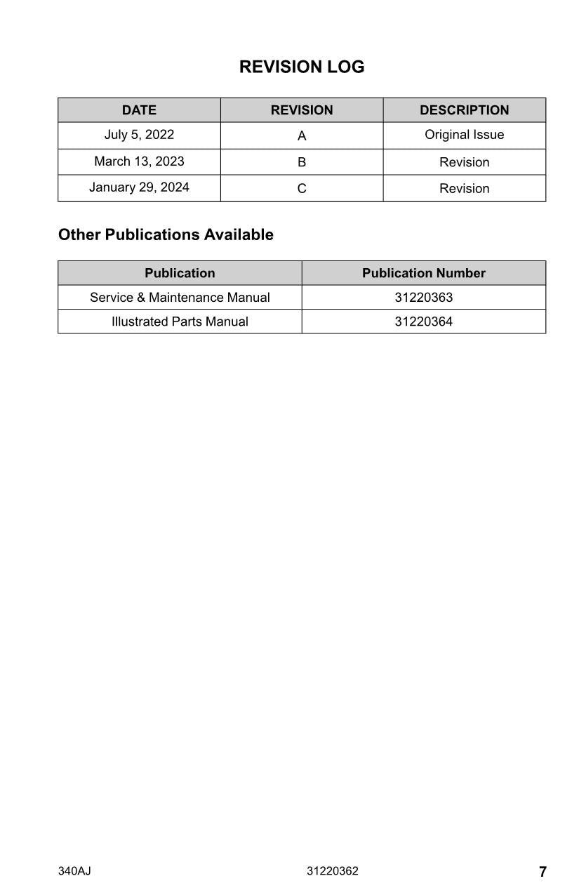 Manual del operador de mantenimiento y operación de la plataforma elevadora JLG 340AJ 31220362