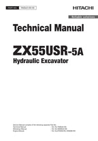 Hitachi ZX55USR-5A Excavator Service Manual with Schemes