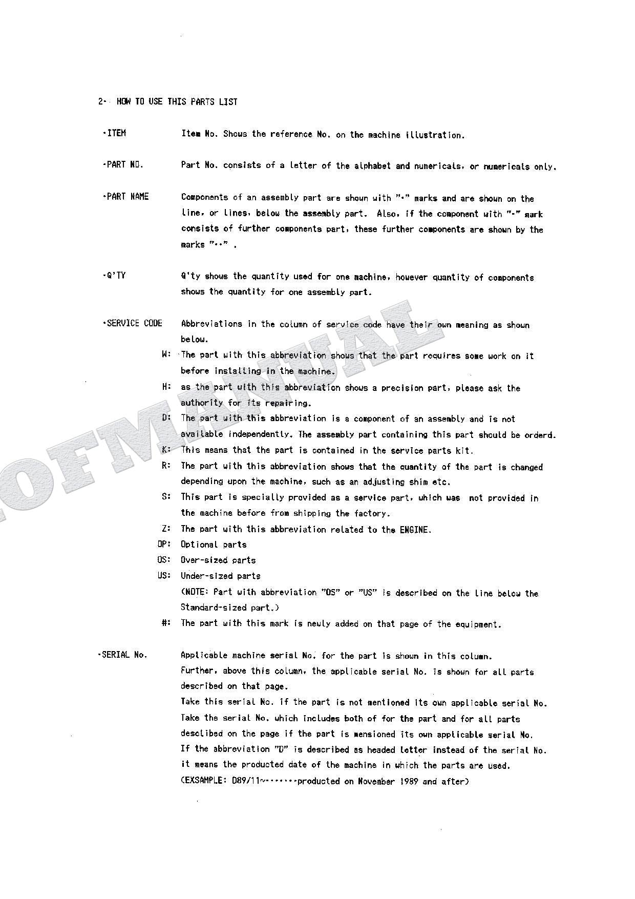HITACHI EX120 Excavator Parts Catalog Manual SN 15001-