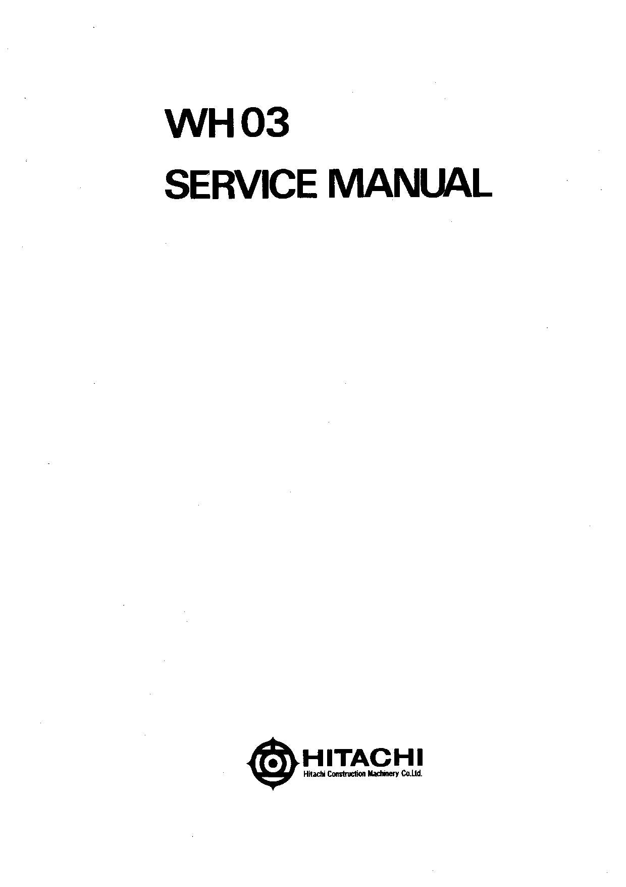 HITACHI WH03 Excavator Service Manual