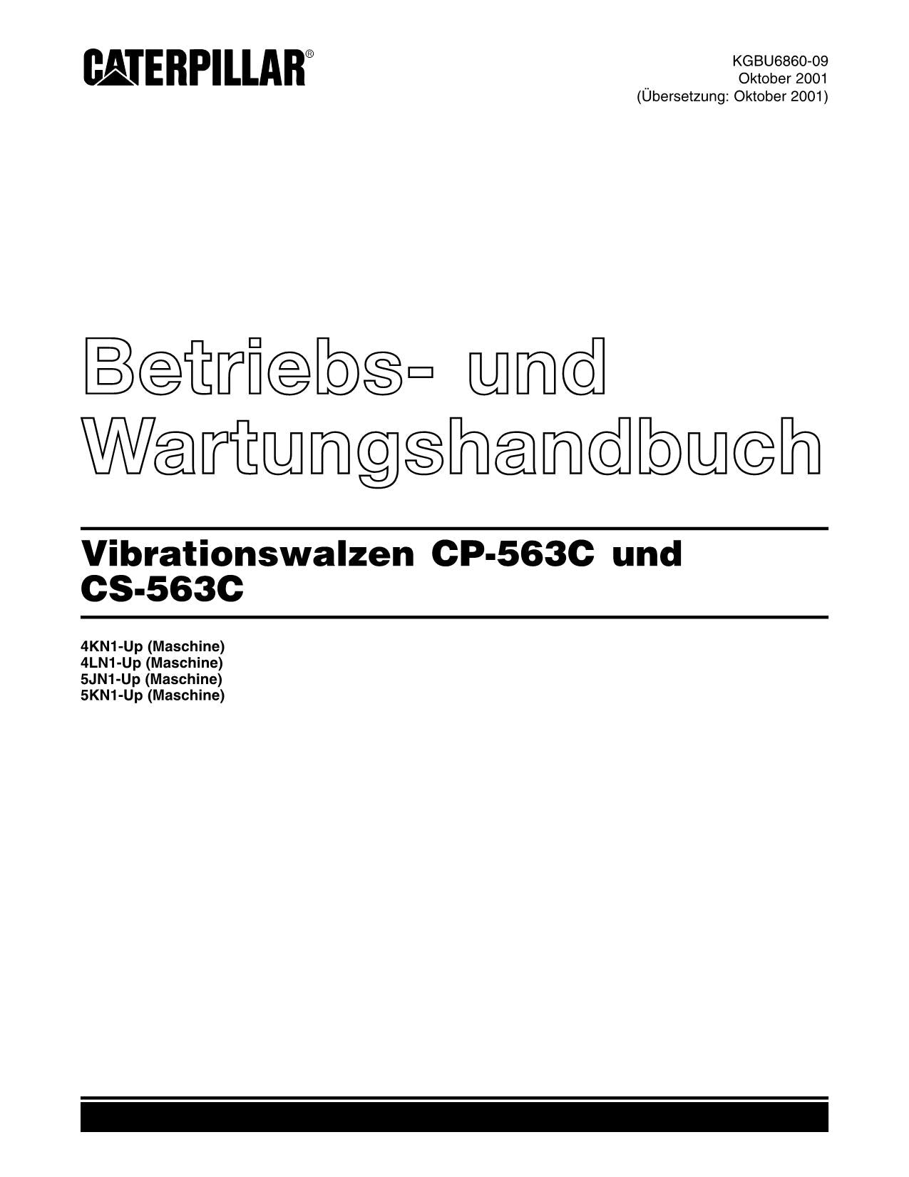 Caterpillar CP 563C CS 563C Kompaktoren Betriebsanleitung Wartungshandbuch