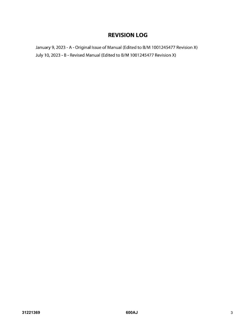 JLG 600AJ Boom Lift Parts Catalog Manual 31221369