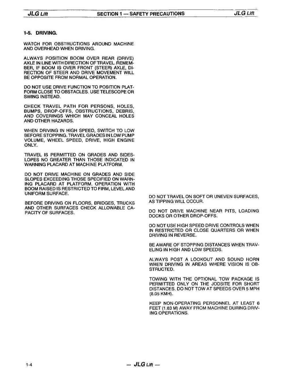 Manual del operador de mantenimiento y operación de la plataforma elevadora JLG 45HA