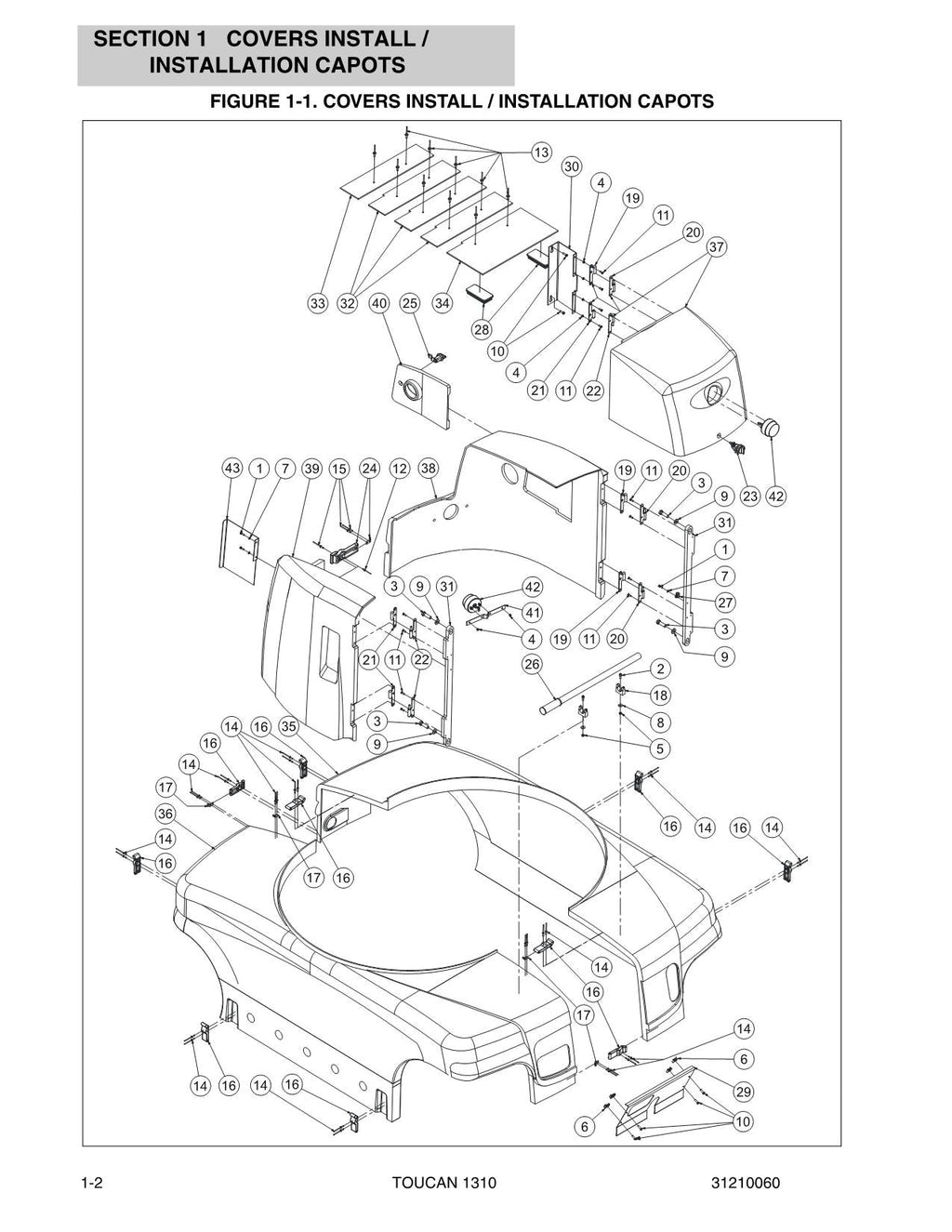 TOUCAN 1310 Vertical Lift Parts Catalog Manual Multi language