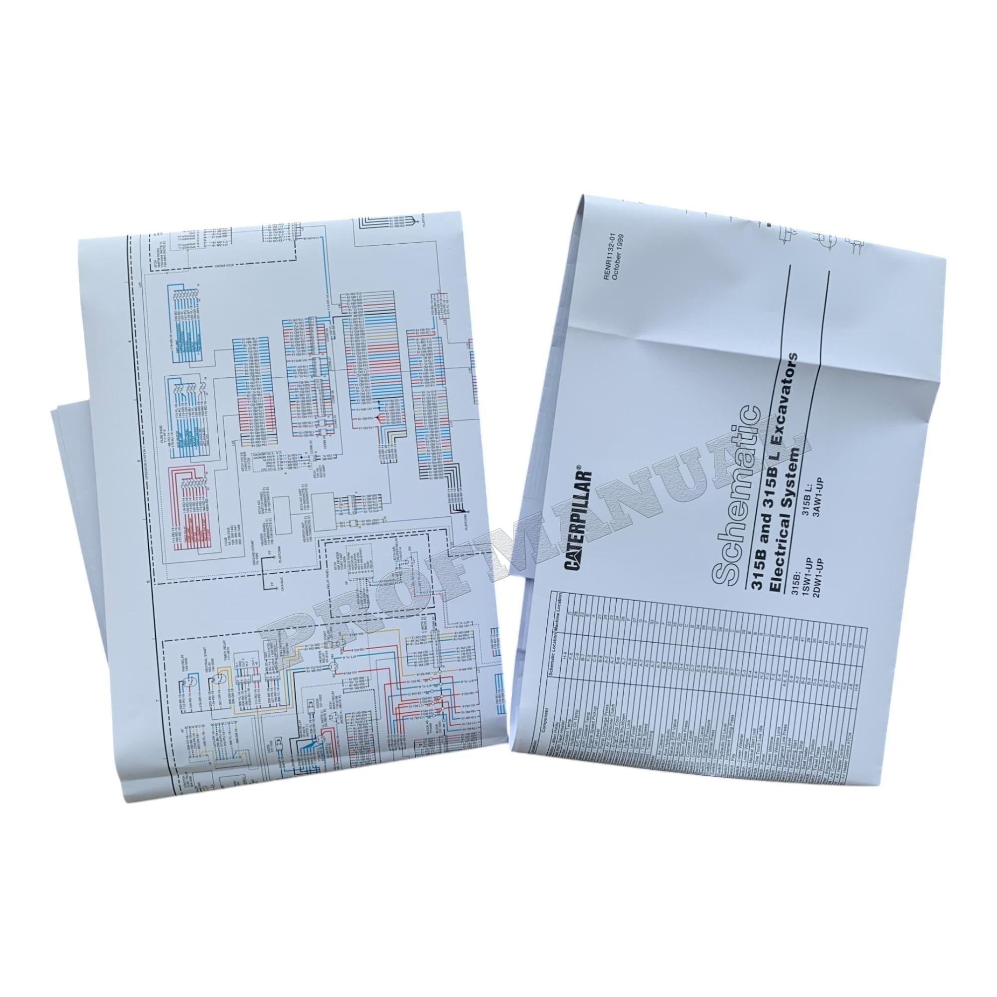 Manual de servicio del esquema eléctrico de la excavadora Caterpillar 315B 315B L