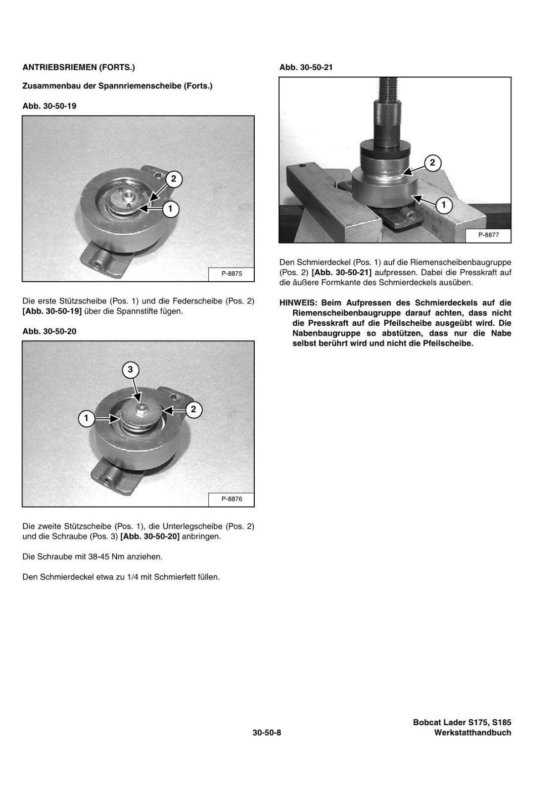 BOBCAT S175 S185 TURBO KOMPAKTLADER REPARATURHANDBUCH WERKSTATTHANDBUCH